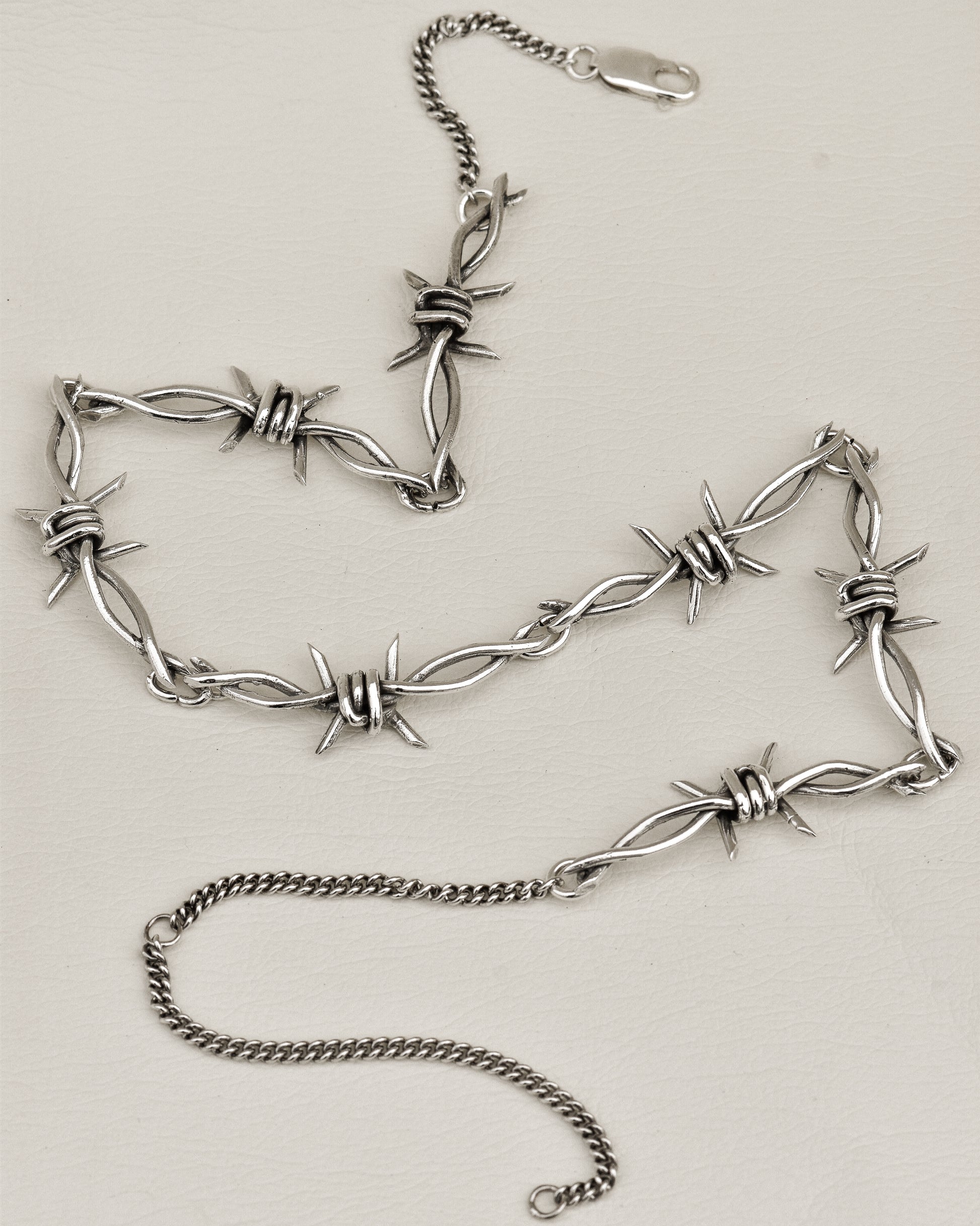 Sterling Silver Barbed Wire Necklace